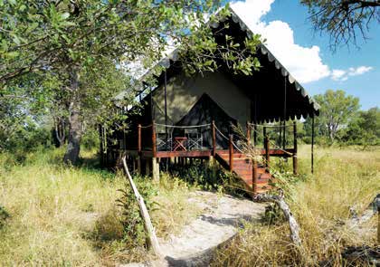 Gästezelt eines Safari-Camps in Botswana